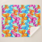 Couverture Sherpa Motif de papillons colorés (Devant (Horizontal))