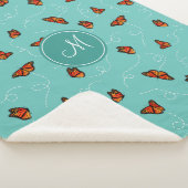 Couverture Sherpa motif de papillons Monarque à clignotement lunaire (3/4)