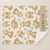 Couverture Sherpa Motif De Parfums, Mignons Parfums, Coeurs, Votre N (Devant (Horizontal))