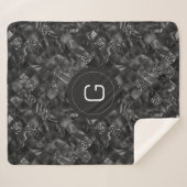 Couverture Sherpa Motif de Parties scintillant moderne Monogramme Bl (Devant (Horizontal))
