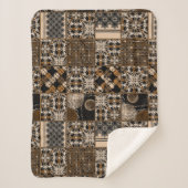 Couverture Sherpa Motif de patchwork rustique (Devant)