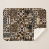 Couverture Sherpa Motif de patchwork rustique (Devant (Horizontal))