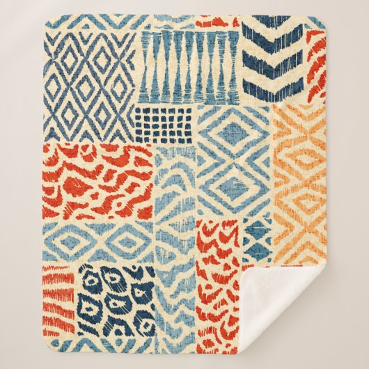 Couverture Sherpa Motif de patchwork sans couture. Une collection de (Devant)
