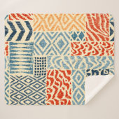 Couverture Sherpa Motif de patchwork sans couture. Une collection de (Devant (Horizontal))