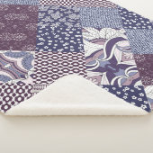Couverture Sherpa Motif de patchwork sans soudure dessiné à la main. (3/4)