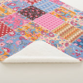 Couverture Sherpa Motif de patchwork transparent (3/4)