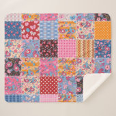 Couverture Sherpa Motif de patchwork transparent (Devant (Horizontal))