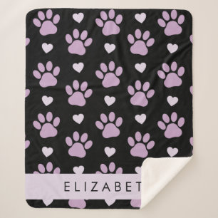 Couverture Sherpa Motif De Pâtes, Pâtes Lilac, Coeurs, Votre Nom