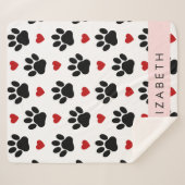 Couverture Sherpa Motif De Pâtes, Pâtes Noires, Coeurs Rouges, Votre (Devant (Horizontal))