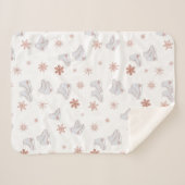 Couverture Sherpa Motif de patinage rose Gold Glace Skates Blush Pin (Devant (Horizontal))