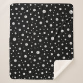 Couverture Sherpa Motif de perle sur fond noir (Devant)