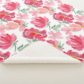 Couverture Sherpa Motif de pivoine d'aquarelle (3/4)