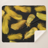 Couverture Sherpa Motif de plumes jaunes (Devant (Horizontal))