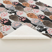 Couverture Sherpa Motif de plusieurs pattes de chat (3/4)