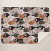 Couverture Sherpa Motif de plusieurs pattes de chat (Devant (Horizontal))
