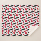 Couverture Sherpa Motif de point de polka de rouge à lèvres et de (Devant (Horizontal))