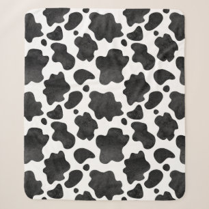 Couverture Sherpa Motif de points de vache Poster de animal noir et
