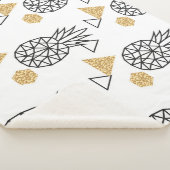 Couverture Sherpa Motif de points d'or géométriques à ananas. (3/4)