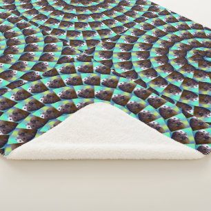 Couverture Sherpa Motif de porc de Guinée circulaire,