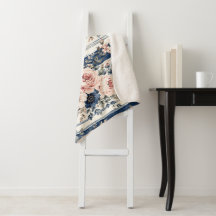 Motif de rayure florale marine à l'aquarelle