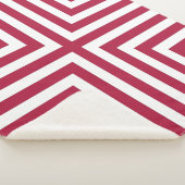Couverture Sherpa Motif de répétition de la boîte à angle rayé rouge (3/4)