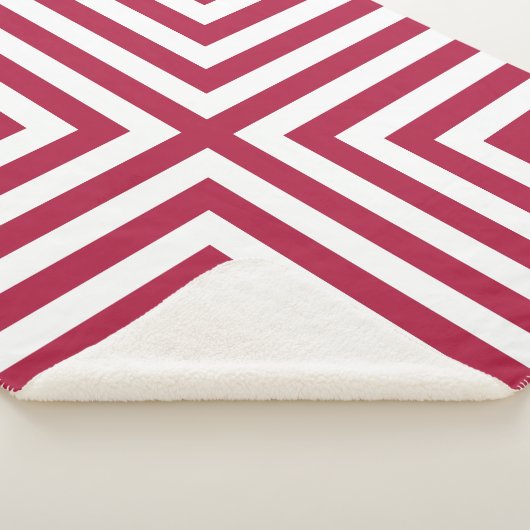 Couverture Sherpa Motif de répétition de la boîte à angle rayé rouge (3/4)