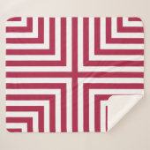 Couverture Sherpa Motif de répétition de la boîte à angle rayé rouge (Devant (Horizontal))