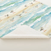 Couverture Sherpa Motif de rivage de bécasseau côtier (5) (3/4)