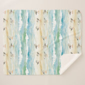 Couverture Sherpa Motif de rivage de bécasseau côtier (5) (Devant (Horizontal))