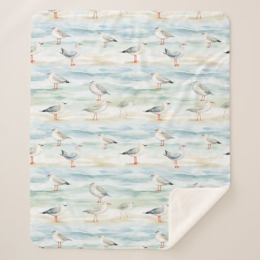 Couverture Sherpa Motif de rivage de bécasseau côtier (6) (Devant)