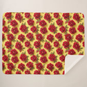 Couverture Sherpa motif de roses rouges 3d (Devant (Horizontal))