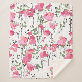 Couverture Sherpa Motif de saison sans couture avec pois doux. Sans 