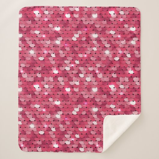 Couverture Sherpa Motif de séquence rose parties scintillant (Devant)