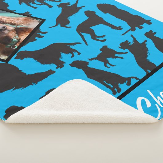 Couverture Sherpa Motif de Setter irlandais personnalisé Sherpa Blan (3/4)