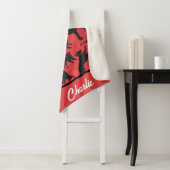 Couverture Sherpa Motif de Setter irlandais personnalisé Sherpa Blan (En situation)