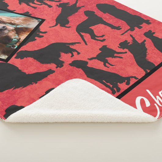 Couverture Sherpa Motif de Setter irlandais personnalisé Sherpa Blan (3/4)