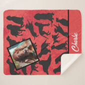 Couverture Sherpa Motif de Setter irlandais personnalisé Sherpa Blan (Devant (Horizontal))