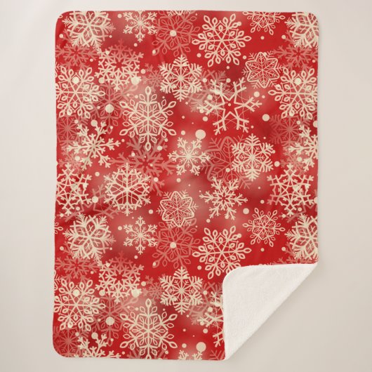 Couverture Sherpa Motif de snowflakes (Devant)