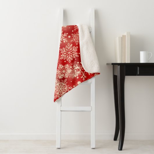 Couverture Sherpa Motif de snowflakes (En situation)