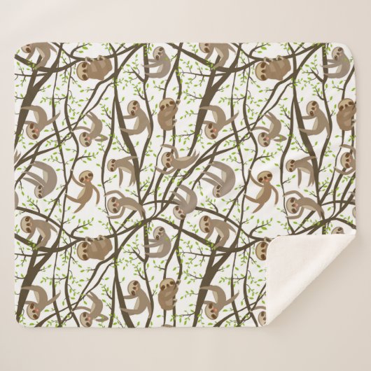 Couverture Sherpa Motif de sourire de paresse (Devant (Horizontal))