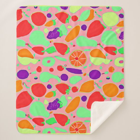 Couverture Sherpa Motif de spectre coloré fruité (Devant)