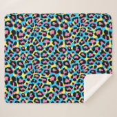 Couverture Sherpa Motif de Spots Neon Leopard (Devant (Horizontal))