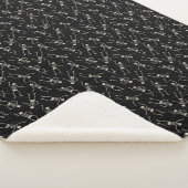Couverture Sherpa Motif de squelette d'Halloween noir et beige (3/4)