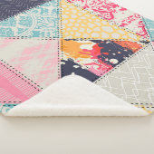 Couverture Sherpa Motif de style Patchwork transparent. (3/4)