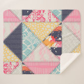 Couverture Sherpa Motif de style Patchwork transparent. (Devant (Horizontal))