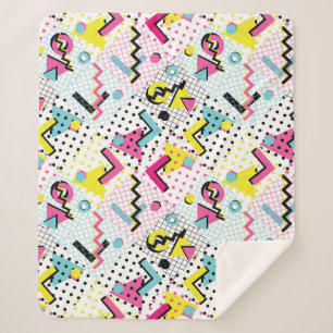 Couverture Sherpa Motif de style postmoderne Memphis