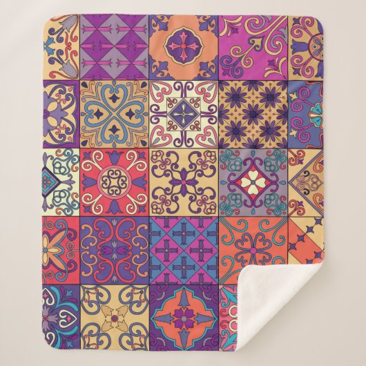 Couverture Sherpa Motif de style Talavera (Devant)