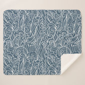 Couverture Sherpa Motif de style Wave japonais (Devant (Horizontal))