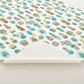 Couverture Sherpa Motif de Succulents (3/4)