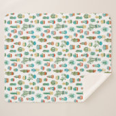 Couverture Sherpa Motif de Succulents (Devant (Horizontal))